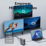 Vention Docking Station 15 in 1 da USB-C a DisplayPort/2xHDMI/USB-C 3.2 Gen2/USB-C 3.2 Gen1/2xUSB 3.2 Gen2/USB3.0/2xUSB2.0/RJ45/SD/TF/3,5 mm TRRS/PD 100 W - Colore grigio - immagine 5