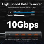 Vention HUB 5 in 1 da USB-C a 4xUSB 3.2 Gen2/USB-C 10G - 0,15 m - Colore nero - immagine 4