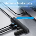 Vention HUB 5 in 1 da USB-C a 4xUSB 3.2 Gen2/USB-C 10G - 0,15 m - Colore nero - immagine 5