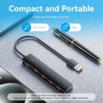 Vention HUB 5 in 1 da USB-A 3.2 Gen2 a 4xUSB 3.2 Gen2/USB-C 10G - 0,15 m - Colore nero - immagine 3