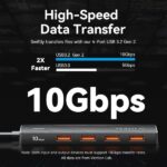 Vention HUB 5 in 1 da USB-A 3.2 Gen2 a 4xUSB 3.2 Gen2/USB-C 10G - 0,15 m - Colore nero - immagine 4