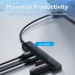 Vention HUB 5 in 1 da USB-A 3.2 Gen2 a 4xUSB 3.2 Gen2/USB-C 10G - 0,15 m - Colore nero - immagine 5
