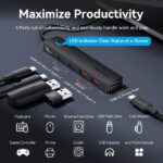 Vention HUB 5 in 1 da USB-C a 2xUSB-C 3.2 Gen2/2xUSB-A 3.2 Gen2/USB-C 10G - 0,15 m - Colore nero - immagine 5