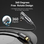 Cavo audio in fibra ottica Vention - 2 m - Ad angolo - Intrecciato - Colore nero - immagine 3