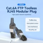 Vention Connettore per cavo di rete RJ45 Cat.6 FTP - Senza attrezzi - Colore grigio - immagine 2