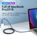 Cavo Vention da USB-C 2.0 a USB-C 2.0 5A 100W - 1,5 m - intrecciato - colore grigio - immagine 3