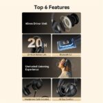Vention SoundMate S11 Cuffie Bluetooth 5.3 - 20 ore di autonomia - Microfono - Colore nero - immagine 3
