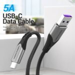Cavo Vention da USB-A 2.0 a USB-C 2.0 5A 100W - 2 m - intrecciato - colore grigio - immagine 2