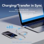 Cavo Vention da USB-C a USB-A 3A 60W - 1 m - intrecciato - colore blu - immagine 4