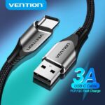 Cavo Vention da USB-C 2.0 a USB-A 3A 60W - 2 m - intrecciato - colore rosso - immagine 2