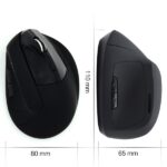 Mouse wireless Ewent 2,4 Hz - Mouse verticale ergonomico - DPI selezionabile 800-1200-2400 dpi - Batteria ricaricabile al litio 400 mAh - Colore nero - immagine 4