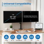 Supporto per monitor da scrivania Ewent - 2 monitor da 13-32"-VESA massimo 100x100 - Schermo piatto fino a 9 kg - Schermo curvo fino a 7 kg - Colore nero - immagine 2