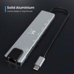 Ewent USB-C Dock 8 in 1 - HDMI 4K - PD 87W - USB-C - 2xUSB-A - LAN - Lettore di schede - Colore argento - immagine 4