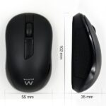 Mouse wireless Ewent 2,4 Hz - Ricevitore USB-A - 1000 dpi - 1 batteria AA (inclusa) - Colore nero - immagine 4