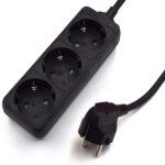 Ewent Ciabatta elettrica 3 prese - 16A Presa Schuko - Colore nero - immagine 2