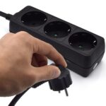 Ewent Ciabatta elettrica 3 prese - 16A Presa Schuko - Colore nero - immagine 3
