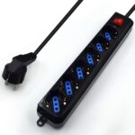 Ewent Ciabatta elettrica - 6 prese - Versione Schuko - 16A con interruttore on/off - Protezione da sovraccarico - Cavo da 1,5 m - Colore nero - immagine 3