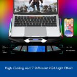 Ewent Supporto per laptop fino a 15,6" - 6 ventole silenziose - 6 velocità - LED RGB - Colore nero - immagine 3