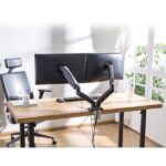 Ewent Supporto da scrivania per 2 monitor da 13-34" - VESA massimo 100x100 - fino a 9 kg - Colore nero - immagine 3