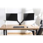 Ewent Supporto da scrivania per 2 monitor da 13-34" - VESA massimo 100x100 - fino a 9 kg - Colore nero - immagine 4
