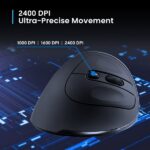 Mouse wireless Ewent 2,4 Hz - Ricevitore USB-A - DPI selezionabile 800-1200-2400 dpi - 1 batteria AA (inclusa) - Colore nero/grigio - immagine 4