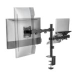 Ewent Supporto da scrivania per 1 monitor e 1 laptop 34"- fino a 9 kg - Colore nero - immagine 2