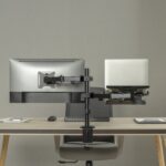 Ewent Supporto da scrivania per 1 monitor e 1 laptop 34"- fino a 9 kg - Colore nero - immagine 5