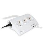 Ewent Ciabatta elettrica - 5 prese - Versione Schuko - 16A -  2 porte USB - Cavo da 1,5 m - Colore bianco - immagine 3