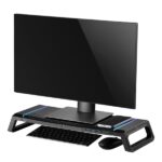 Ewent EW1268 Supporto estensibile per monitor RGB - Pieghevole con cassetto e supporto per smartphone - HUB USB 3.0 a 4 porte - Colore nero - immagine 2