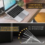 Ewent EW1266 Supporto pieghevole da viaggio - Lega di alluminio - Alza il tuo portatile da 5 a 15 cm - Colore argento - immagine 4