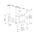 Ewent EW1522 Supporto a parete per TV - 3 punti di articolazione - Supporta fino a 42" - 20 kg - Colore nero - immagine 3