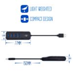 Ewent EW1138 Hub 4 porte USB 3.2 - Lunghezza cavo 15 cm - Velocità di trasferimento max 5Gps - Colore nero - immagine 3