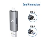 Ewent EW1075 Lettore di schede compatto USB 3.2 Gen1 (USB 3.0) con connettore USB C e USB A - immagine 3