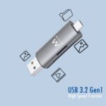 Ewent EW1075 Lettore di schede compatto USB 3.2 Gen1 (USB 3.0) con connettore USB C e USB A - immagine 4
