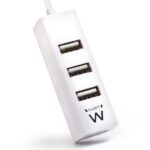 Ewent EW1122 Mini-Hub 4 porte USB 2.0 - Cavo 12 cm - Colore bianco - immagine 2