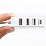 Ewent EW1122 Mini-Hub 4 porte USB 2.0 - Cavo 12 cm - Colore bianco - immagine 3
