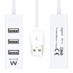 Ewent EW1122 Mini-Hub 4 porte USB 2.0 - Cavo 12 cm - Colore bianco - immagine 4