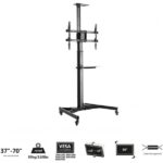 Ewent Supporto da pavimento EW1440 con ruote - Vassoio - 37-70 - Peso massimo supportato 50 kg - Colore nero - immagine 5