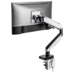 Ewent Supporto da tavolo RGB per monitor/TV - Girevole e inclinabile - Illuminazione RGB - Acciaio e alluminio - Compatibile Vesa - Carico massimo 20 kg - Braccio articolato - Sistema passacavi - Colore bianco - immagine 2