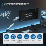 Ewent Supporto da tavolo RGB per monitor/TV - Girevole e inclinabile - Illuminazione RGB - Acciaio e alluminio - Compatibile Vesa - Carico massimo 20 kg - Braccio articolato - Sistema passacavi - Colore bianco - immagine 3