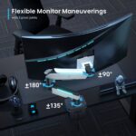 Ewent Supporto da tavolo RGB per monitor/TV - Girevole e inclinabile - Illuminazione RGB - Acciaio e alluminio - Compatibile Vesa - Carico massimo 20 kg - Braccio articolato - Sistema passacavi - Colore bianco - immagine 4