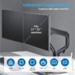 Ewent Supporto da tavolo con contrappeso girevole e inclinabile per monitor/TV 16 kg - 2 bracci - 17-32" - Colore nero - immagine 3