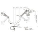 Ewent Supporto da tavolo con contrappeso girevole e inclinabile per monitor/TV 16 kg - 2 bracci - 17-32" - Colore nero - immagine 5