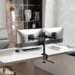 Aisens Supporto da tavolo ecologico girevole e inclinabile per monitor/TV 20 kg (3 perni - 2 bracci) da 17-35" - Colore nero - immagine 4