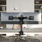 Aisens Supporto da tavolo ecologico girevole e inclinabile per monitor/TV 20 kg (3 perni - 2 bracci) da 17-35" - Colore nero - immagine 5