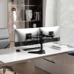 Aisens Supporto da tavolo Eco con base girevole e inclinabile per monitor/TV 20 kg (3 perni - 2 bracci) da 17-35" - Colore nero - immagine 3