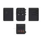 Aisens Adattatore da viaggio universale GaN 25W - 2xUSB-A QC3.0, 2xUSB-C PD3.0 - Colore nero - immagine 5