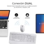 Subblim Dual Office Prowave White Pack con tastiera ergonomica + mouse 3200 dpi wireless Bluetooth 5.3 e ricevitore USB - Batteria ricaricabile - Colore bianco - immagine 2