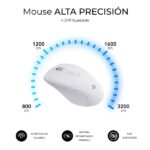 Subblim Dual Office Prowave White Pack con tastiera ergonomica + mouse 3200 dpi wireless Bluetooth 5.3 e ricevitore USB - Batteria ricaricabile - Colore bianco - immagine 4