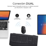 Subblim Dual Office Prowave Black Pack con tastiera ergonomica + mouse 3200 dpi wireless Bluetooth 5.3 e ricevitore USB - Batteria ricaricabile - Colore nero - immagine 2